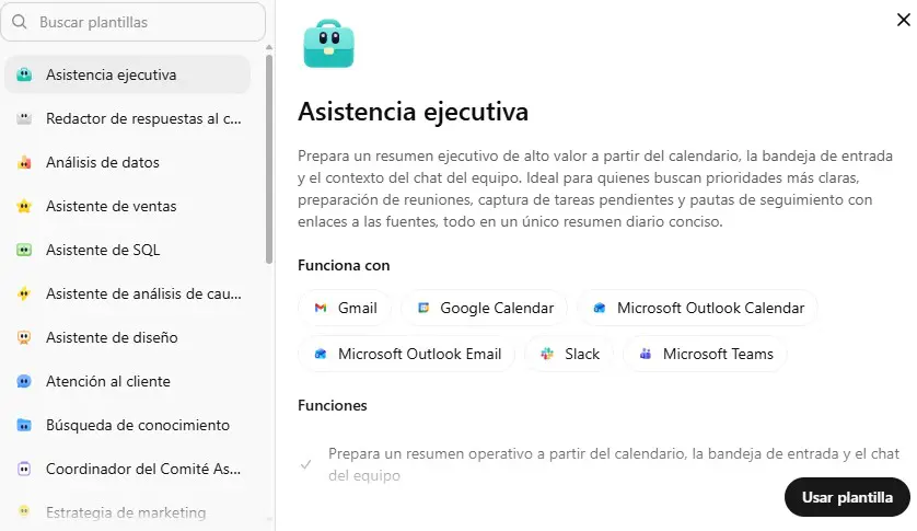 plantillas agentes workspace